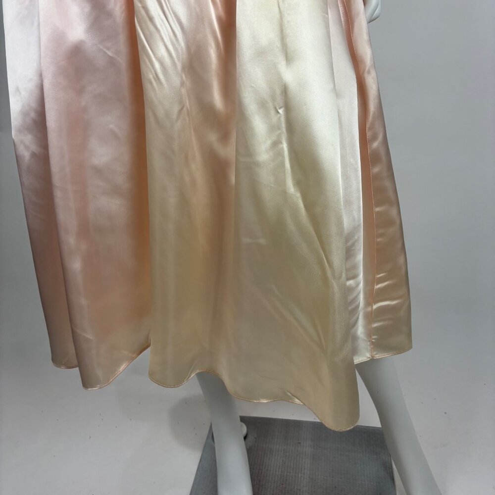 Vintage 80s Prom Dress Womens XS Strapless Peach Satin Glitter Evening Gown Swee - Picture 13 of 16